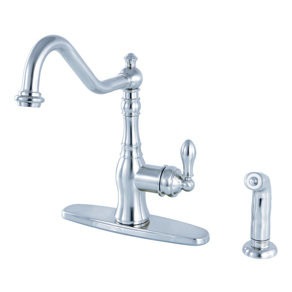 Gourmetier Single-Handle Kitchen Faucet W/ Brass Sprayer, Chrome GSY7701ACLSP